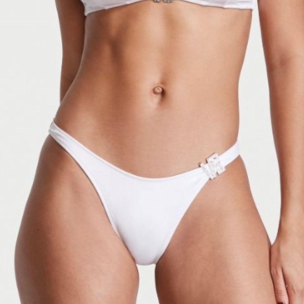 Large VS Shine Hardware Brazilian Bottoms Bikini Bottom Swim New